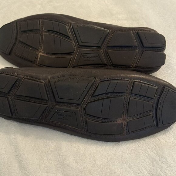Men’s Salvatore Ferragamo Parigi Gancini Brown Leather Drivers US 9 EEE Wide - Picture 13 of 14